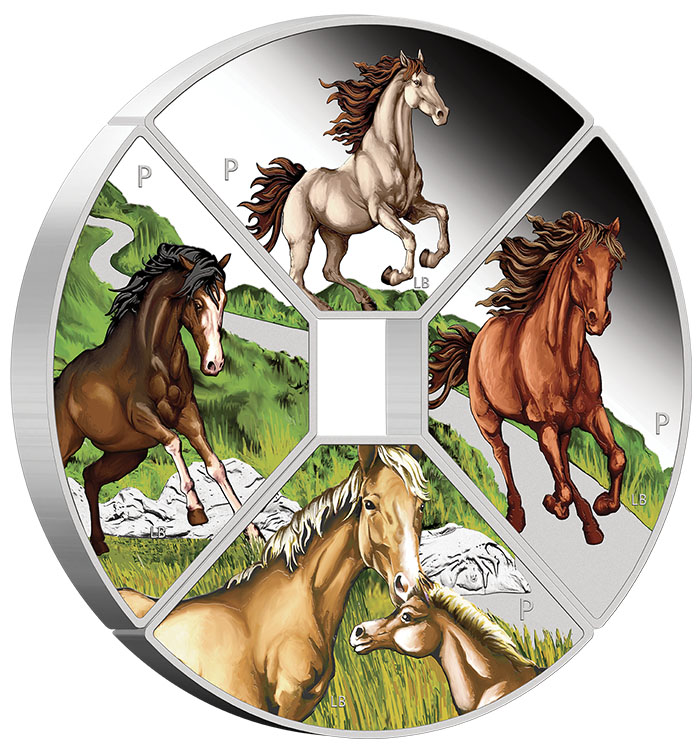 Lunar Pferd Quadrant Set 2026 Silber
