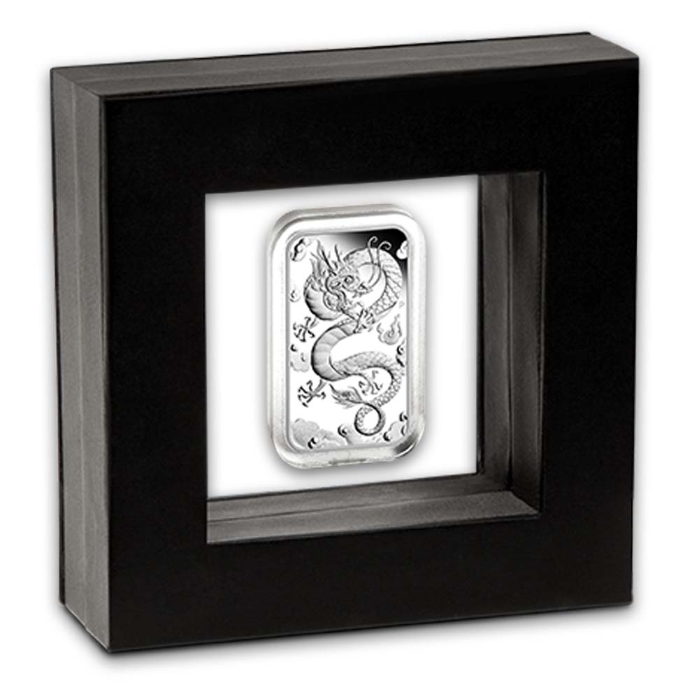 Schweberahmen Rectangular Drache 1 Unze Silber 2019