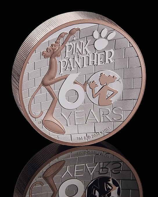 Moodshot Pink Panther 5 Unzen Silbermünze 2024