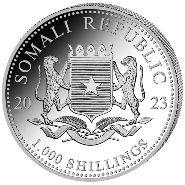 1.000 Shillings Somalia Elefant Silbermünze 2023
