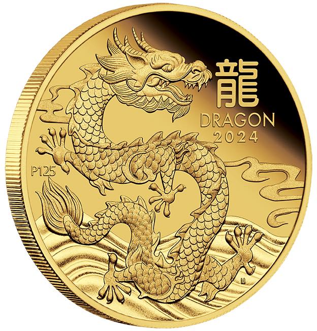 Lunar Drache 3 Jahr des Drachen 1/4 Unze Gold 2024