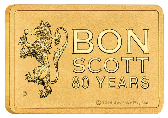 Bon Scott 80 Years Goldbarren