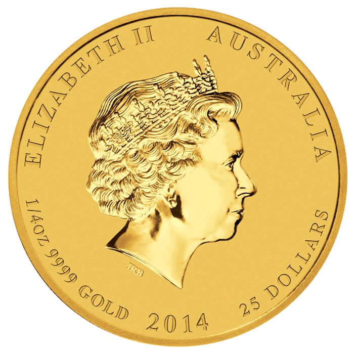 Lunar Serie II Pferd 25 Dollar Gold 2014