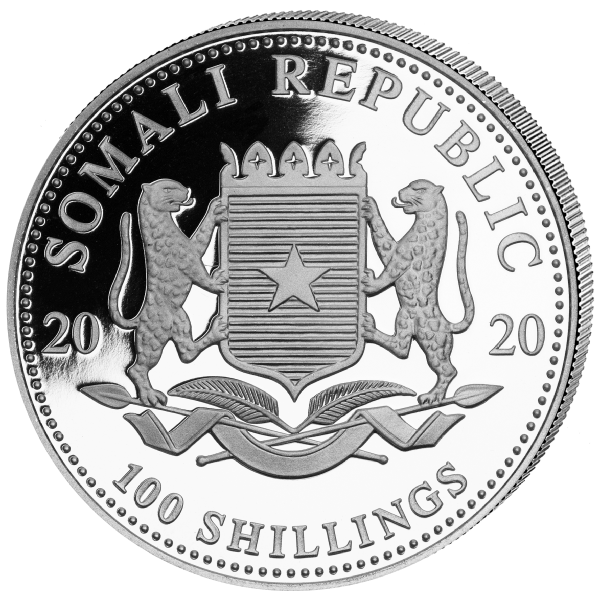 100 shillings gilded Somalia Elefant 2020