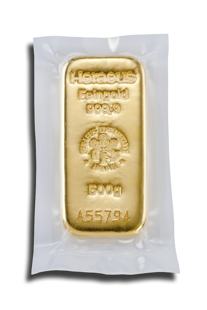 Heraeus 500 Gramm Goldbarren kaufen & verkaufen