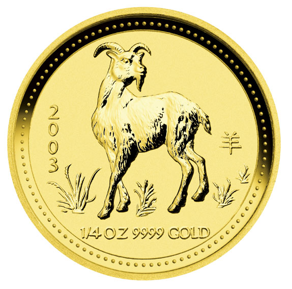 Lunar I Jahr der Ziege 1/4 Unze Gold 2003
