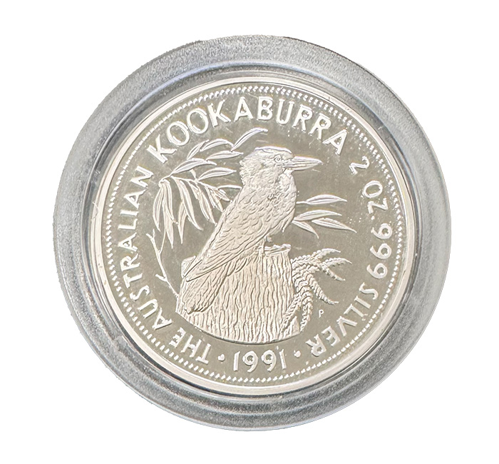 Kookaburra 2 Oz Silber Polierte Platte 1991