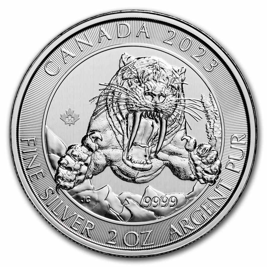 Smilodon 2 Unzen Silbermünze 2023