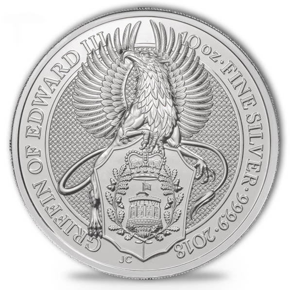 The Queens Beasts Griffin of Edward III 10 Unzen Silber