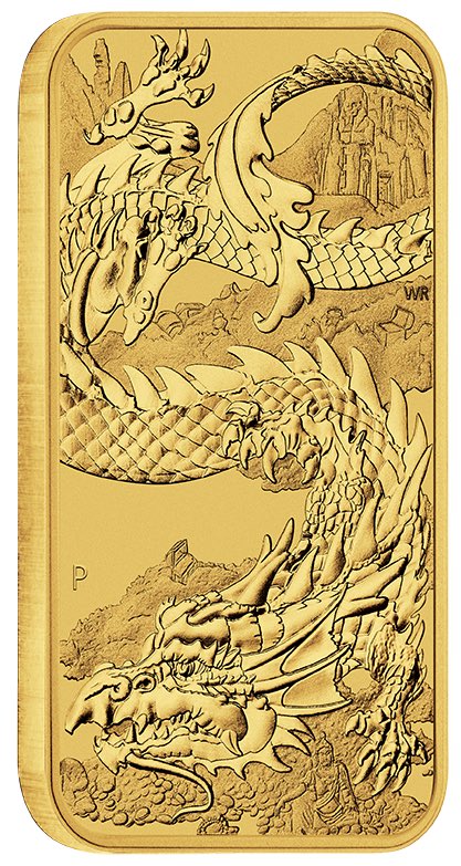 Drache Rectangular 1 Unze Goldmünze 2023