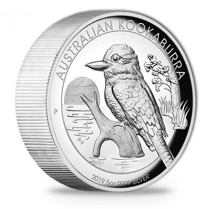 Australien Kookaburra 5 Unzen Silber 2019 High Relief +Box +COA*