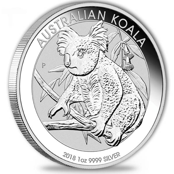 Koala 1 Unze Silber 2018 Revers Motiv Koala auf Ast
