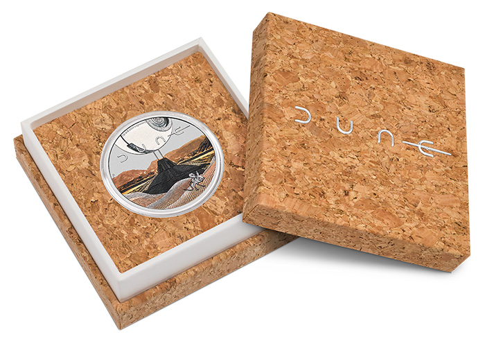 Dune Sammlerbox aus Kork für die 1 Oz Silbermünze