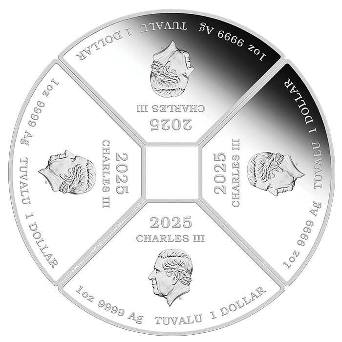 4 x 1 Dollar Lunar Schlange Quadrant Set 2025