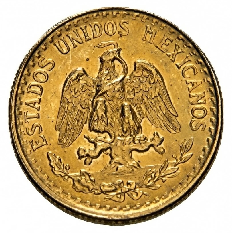 Staatswappen Adler auf Kaktus und Schriftzug ESTADOS UNIDOS MEXICANOS