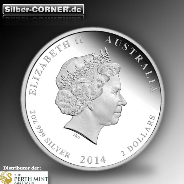 2 Dollar Lunar II Pferd farbig proof anda
