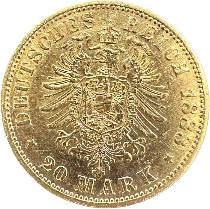 20 Mark Gold 1888 Kleiner Reichsadler