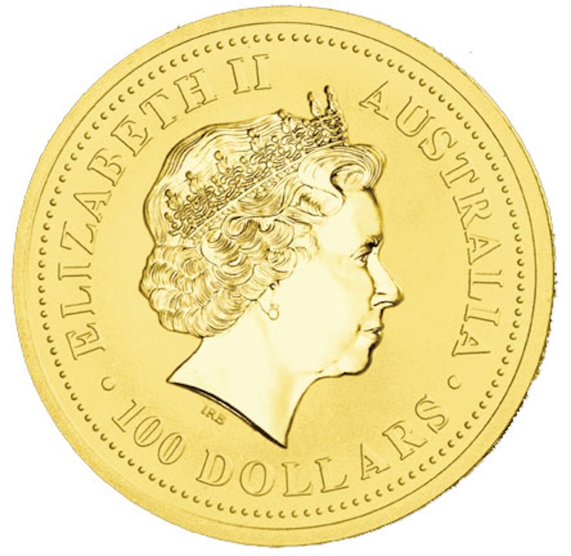 Australien Känguru 1 Unze Gold B-Ware Wertseite