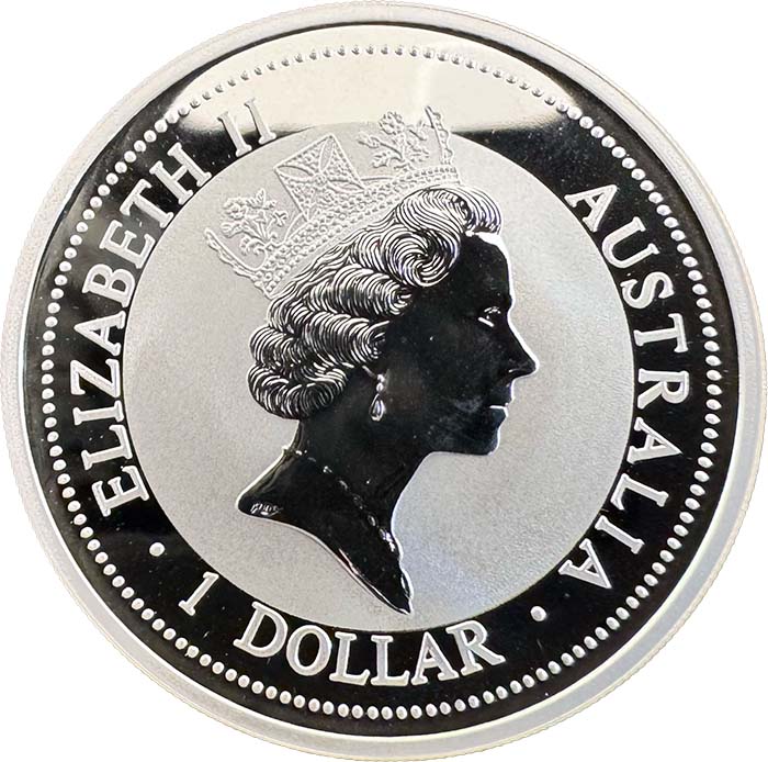 Wertseite Australien Kookaburra 1 Unze Silber 1996 Nennwert