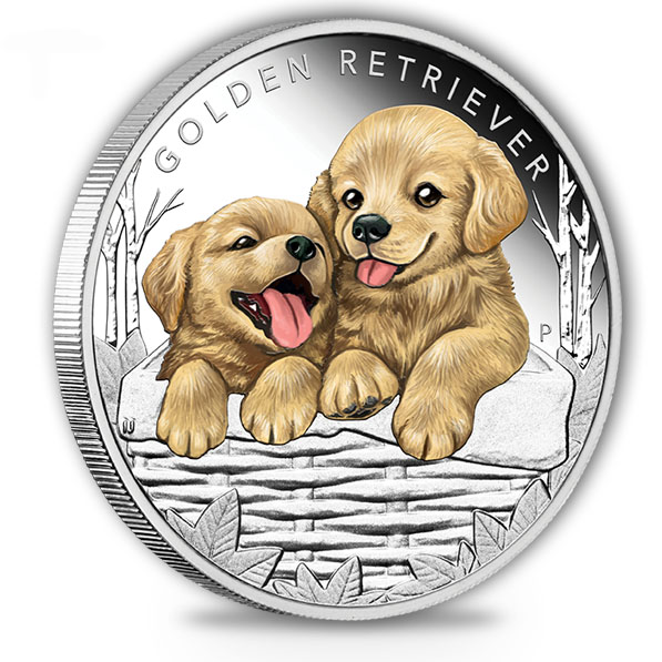 Puppies - Golden Retriever - 1/2 Oz Silber Proof 2018 *