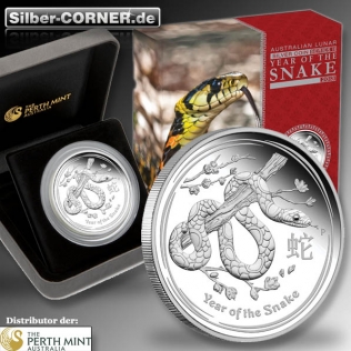 Lunar II - Schlange - 1/2 Oz Silber Proof 2013 + Box + CoA *
