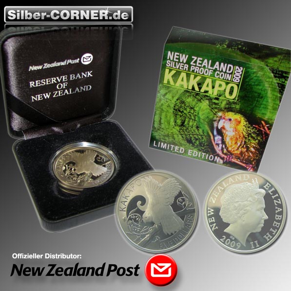 Kakapo 1 Unze Silbermünze 2009