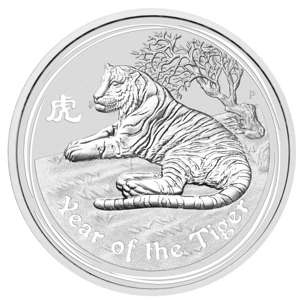 Lunar II Tiger 2 Oz Silber 2010