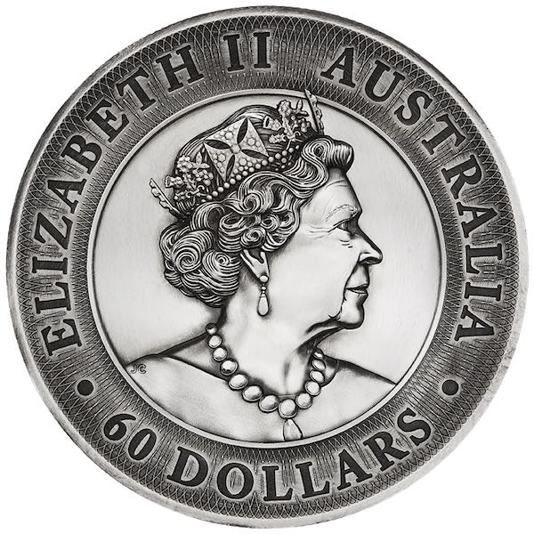 60 Dollar Dragon und Tiger 2 Kilo Silbermünze 2022