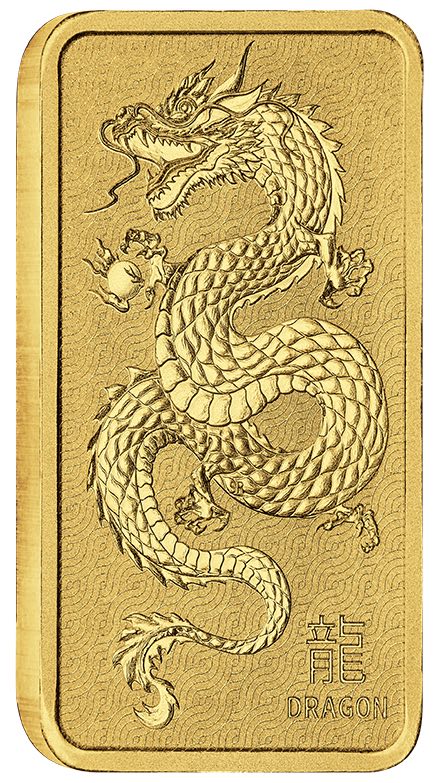 Lunar Drache Minted Goldbarren Drache Vorderseite