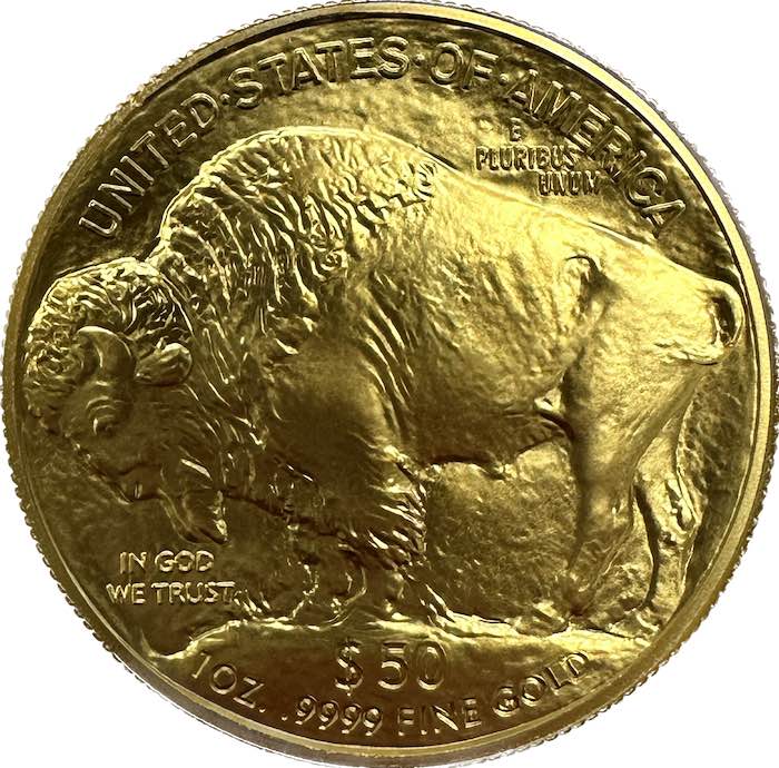 American Buffalo 1 Unze Gold Revers Motiv Bison