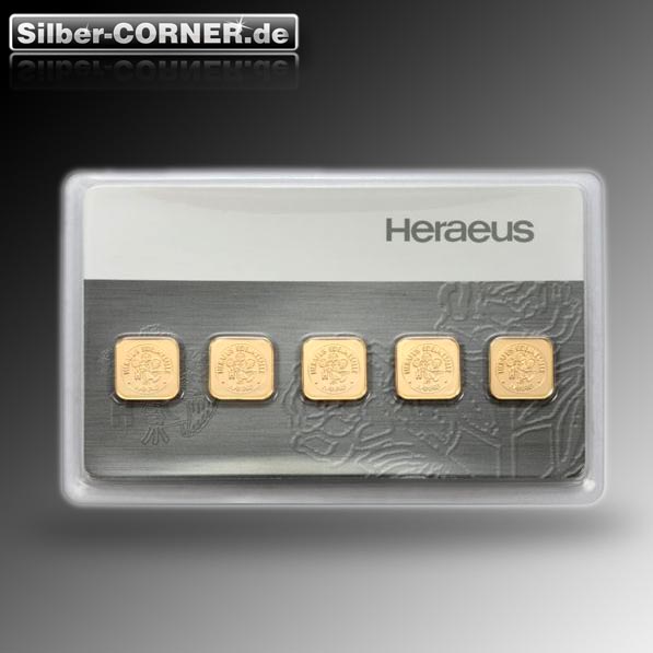 Heraeus 5 x 1 Gramm Gold Multicard letzte Stücke