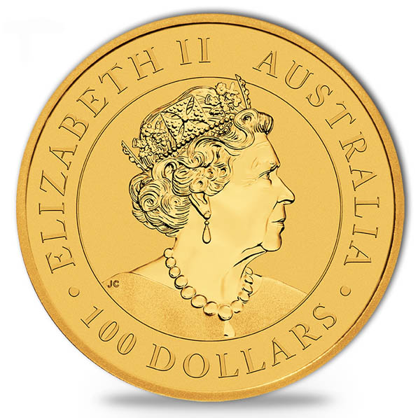 Känguru 1 Unze Gold 2019 Avers Elizabeth II