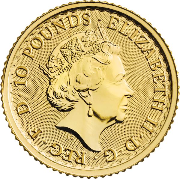 10 Pfunds Goldmünze verschiedene Jahrgänge Britannia