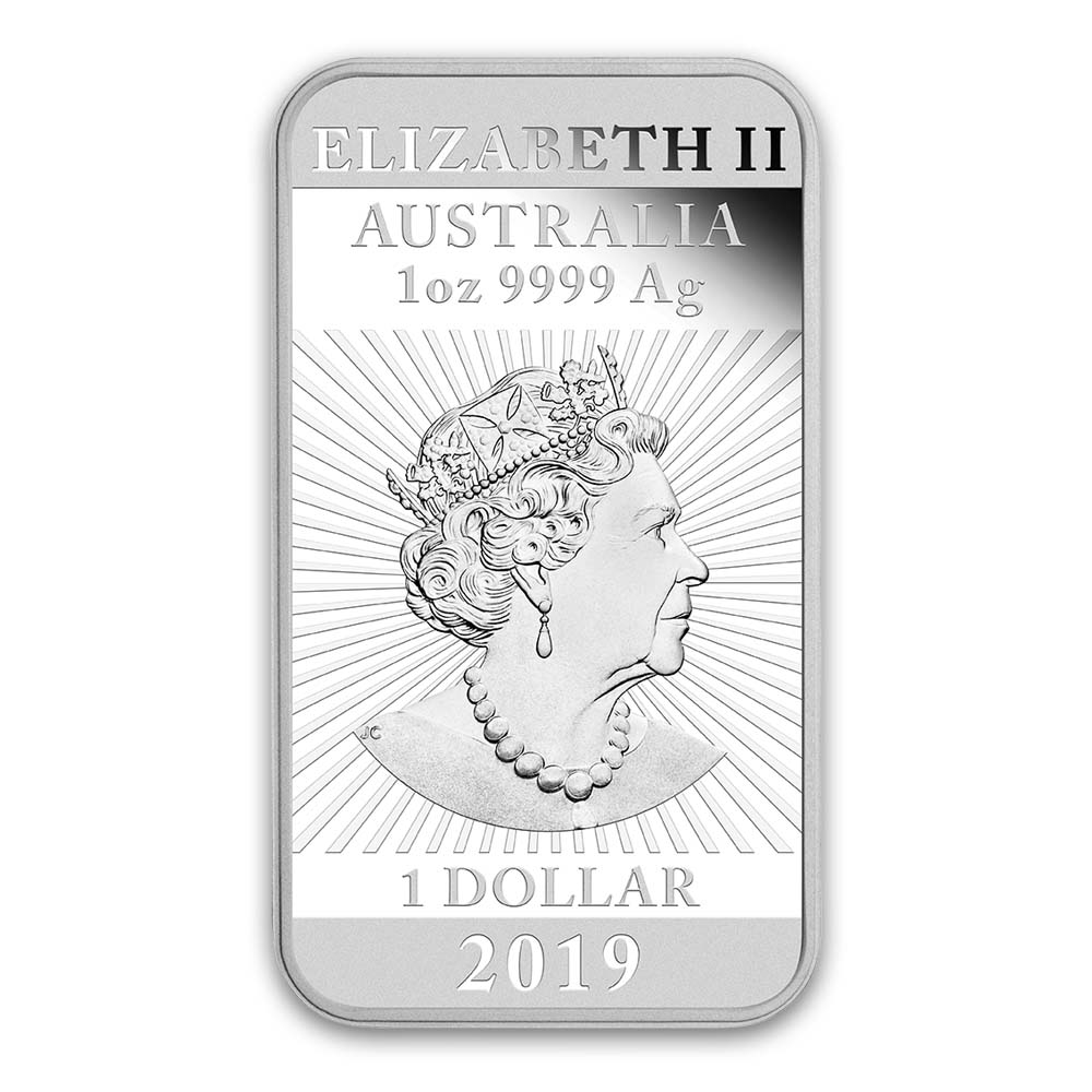 1 Dollar Polierte Platte 2019 Silbermünze Rectangular Drache 