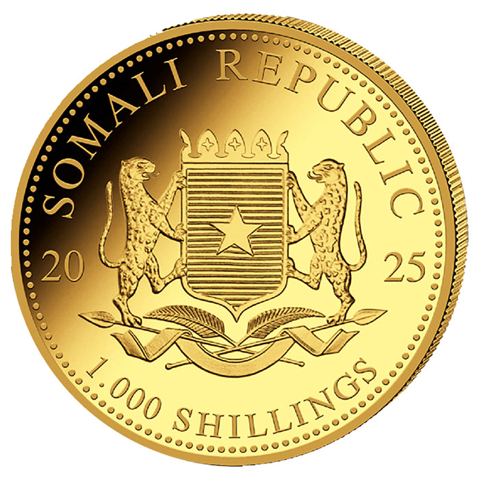 Somalia Elefant 1000 Shilling Goldmünze 2025 