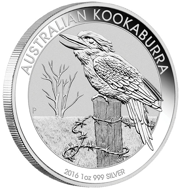Motivseite Australien Kookaburra 1 Unze Silber 2016 Perth Mint
