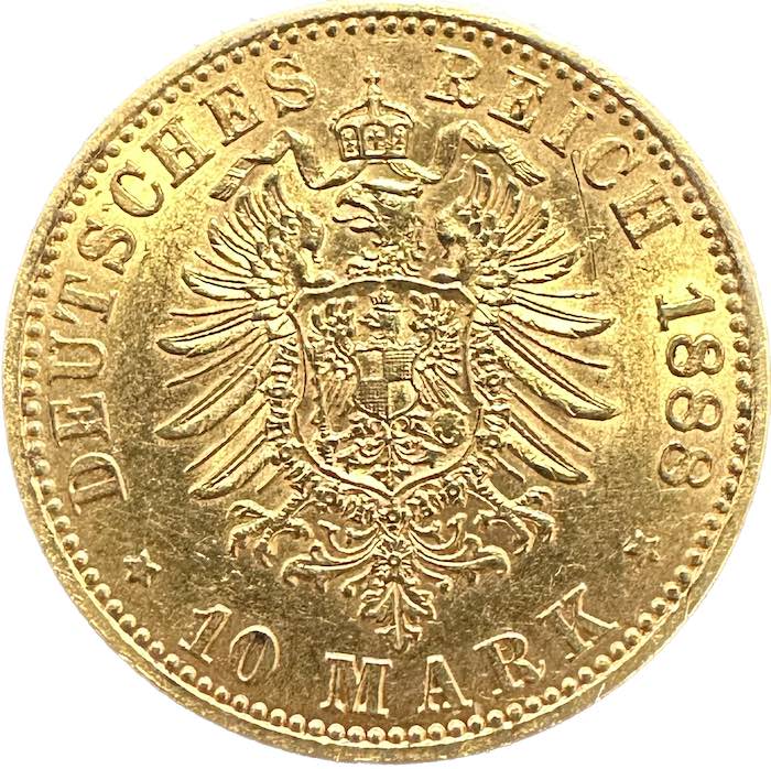 Reichsgoldmünze 10 Mark Friedrich 3. 1888