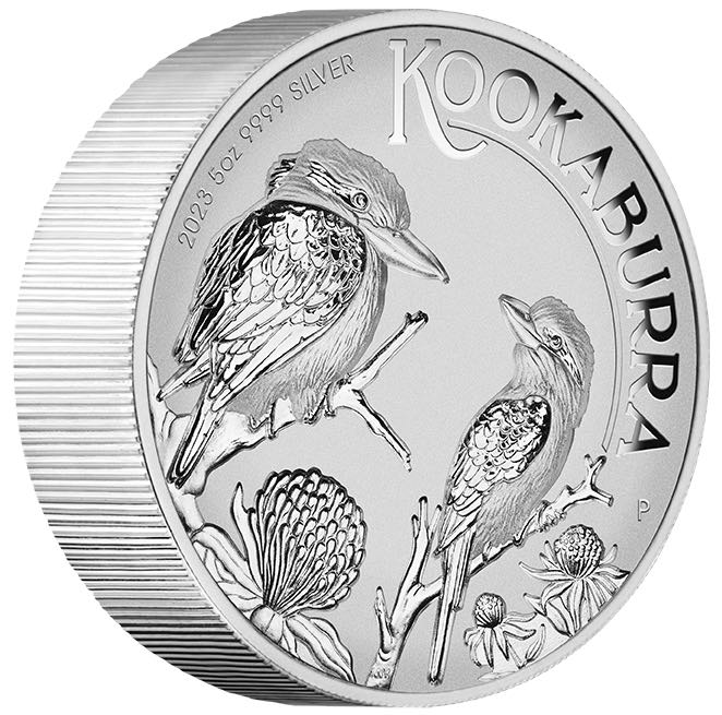 Kookaburra 5 Unzen Silber - Inches - 2023 + Box + COE