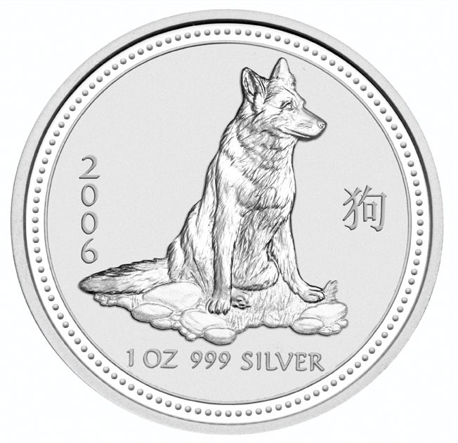 Lunar I Hund 1 Unze Silber 2006 kaufen & verkaufen