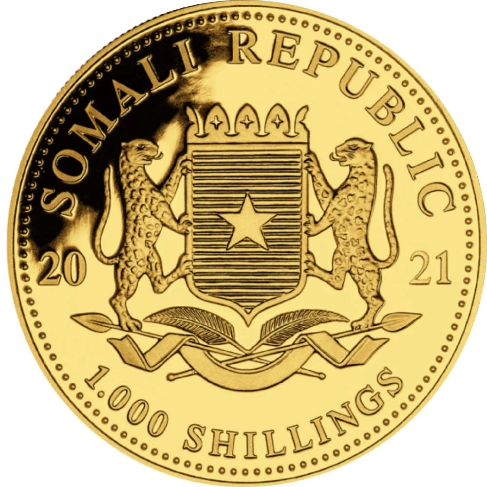 1.000 Shillings Somalia Elefant Goldmünze 2021
