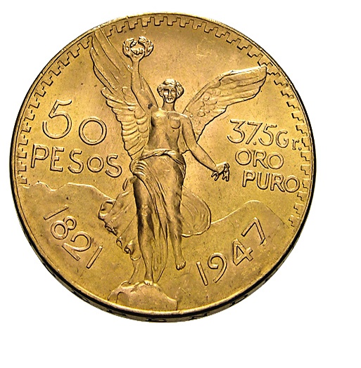 Centenario 50 Pesos Goldmünze Vorderseite Winged Victory