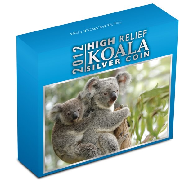 Umverpackung Koala 1 Oz Silber High Relief 2012