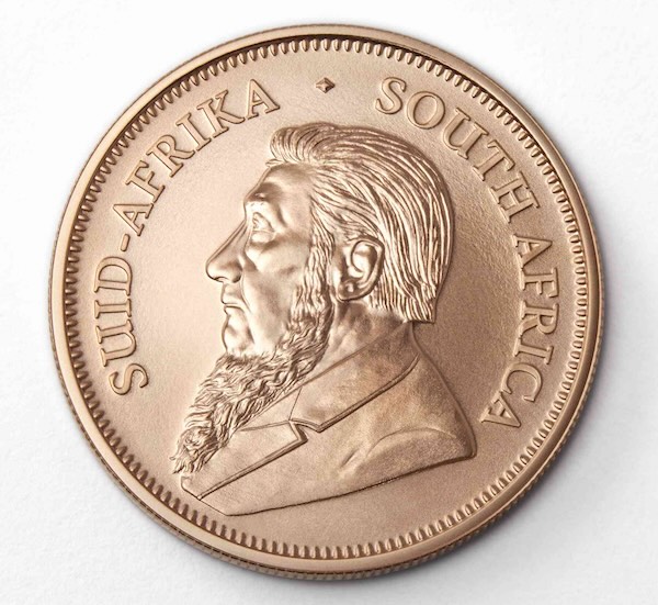 Wertseite der Krügerrand 1 Unze Goldmünze 2017 Sonderedition