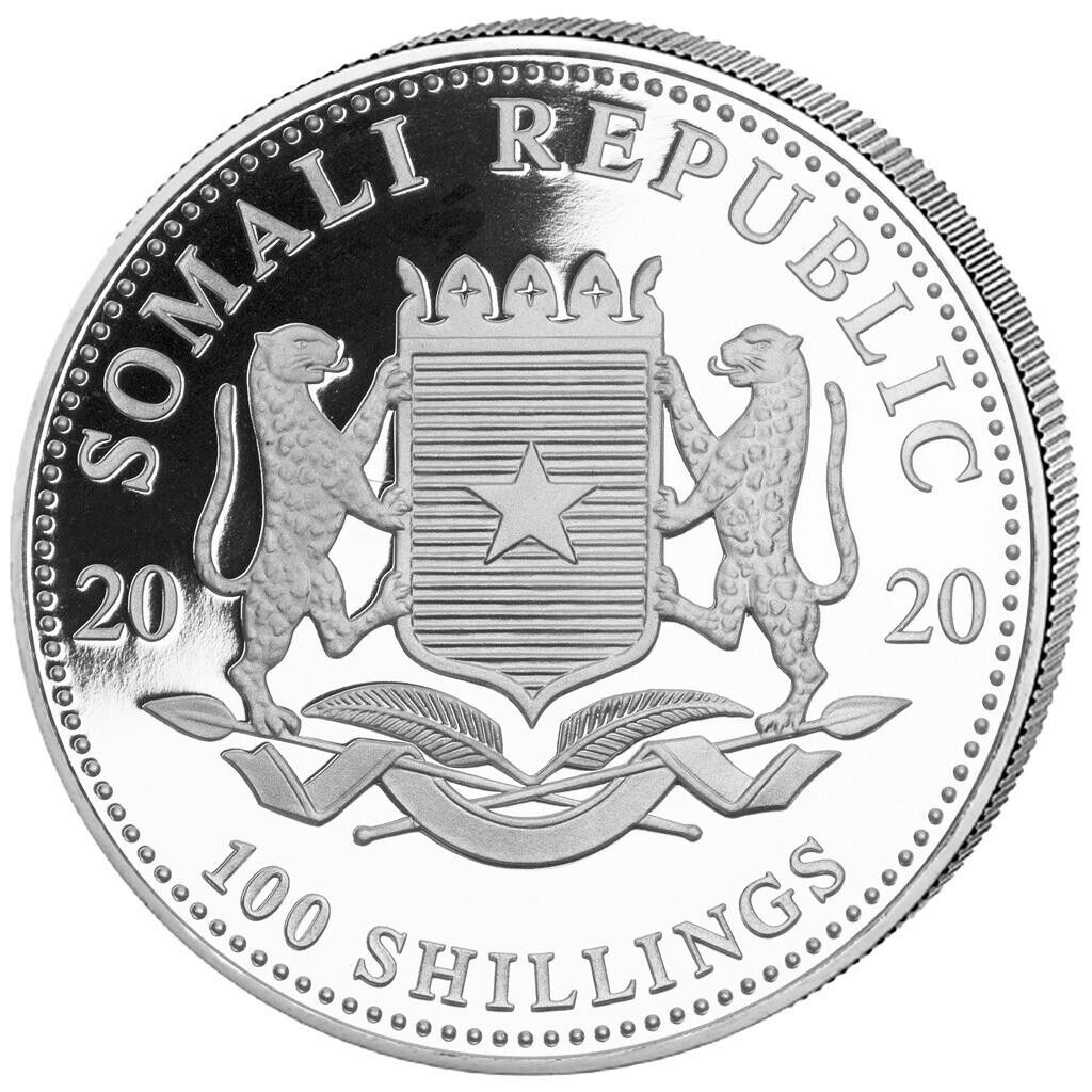 somalia leopard 100 shillings vergoldet 2020