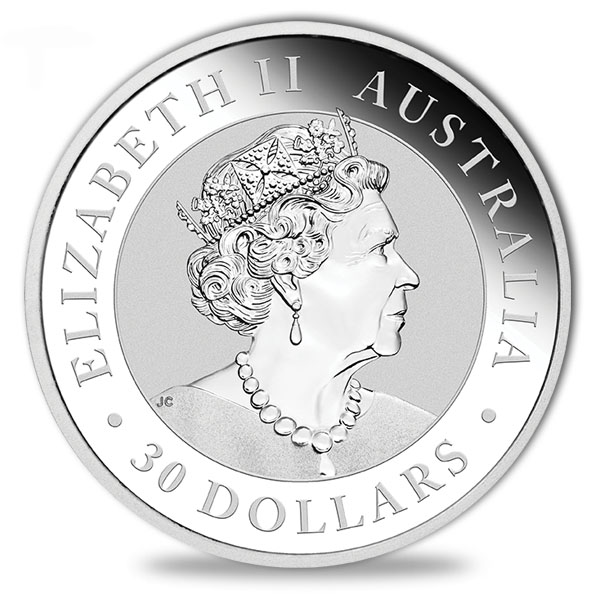 Australien Kookaburra 1 KG Silber 2019 Wertseite Portrait