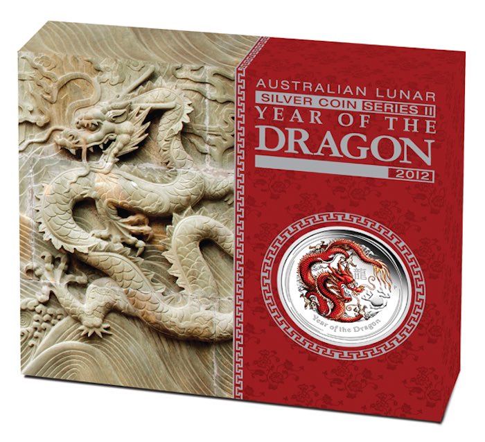 Umverpackung Lunar II Drache Proof farbig 2012