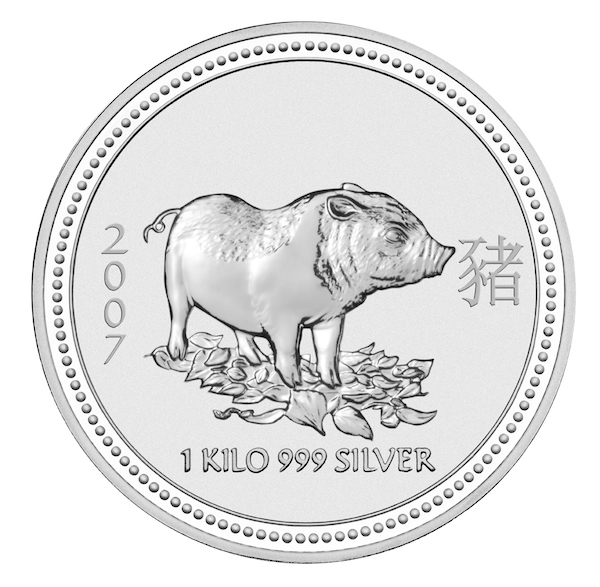 Lunar I Schwein 1 KG Silbermünze 2007 kaufen und verkaufen