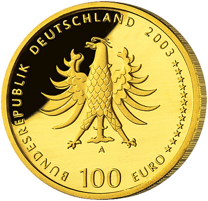 00 Euro Gold Quedlinburg 2003 Wertseite Bundesadler Silber-CORNER.de