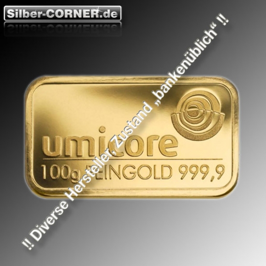 Goldbarren 1 Gramm diverse Hersteller