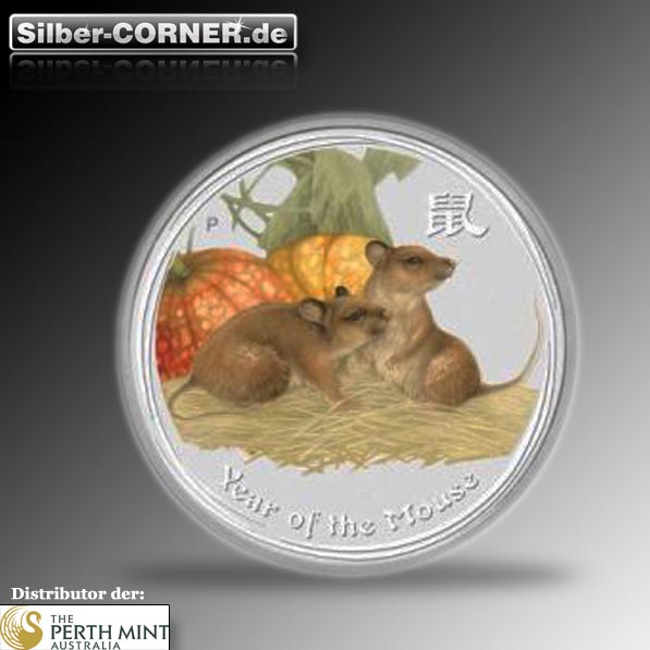 Lunar II Maus 1/2 Oz Silbermünze 2008